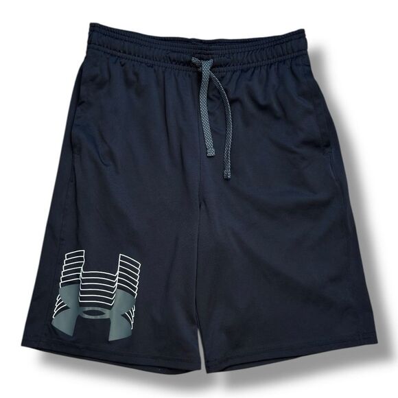Under Armour Kids Black Shorts with Gray Accents Logo Sz  XL - Picture 3 of 12